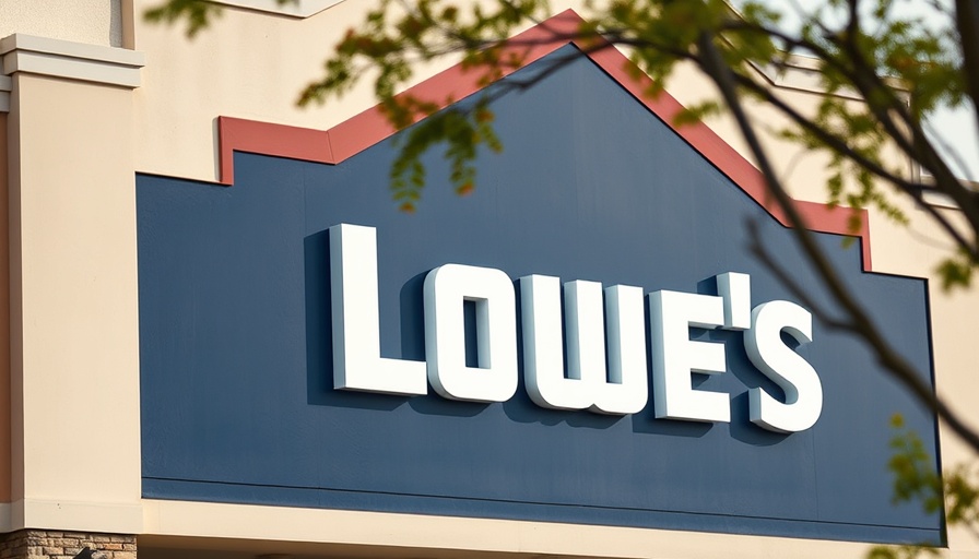 Lowe's store sign with beige and blue background, Charlotte health news.