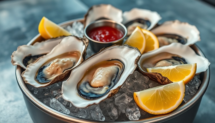Fresh oysters on ice with lemon wedges, Best Restaurants for Oysters in New Orleans.
