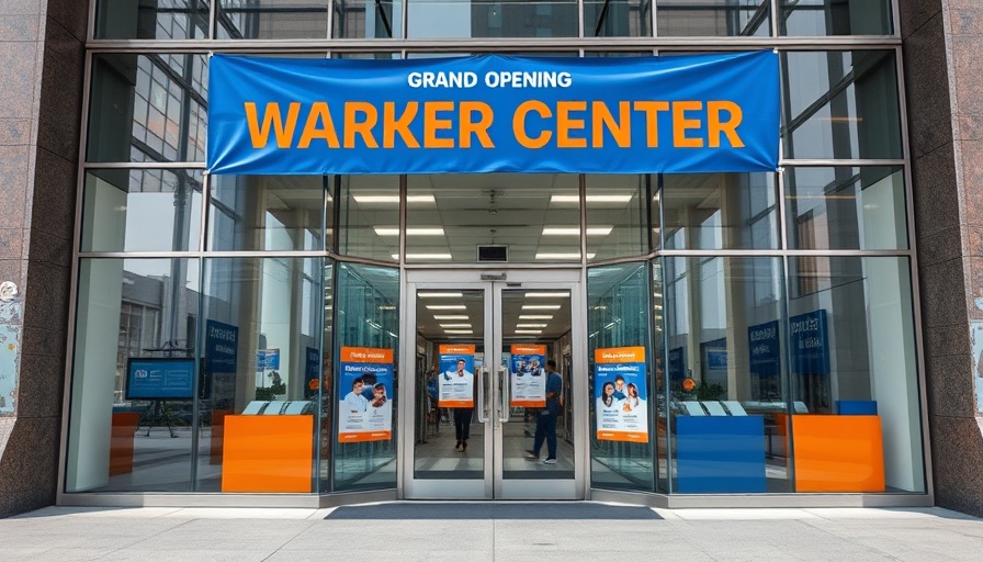 Atlanta Workforce Career Center entrance with grand opening sign