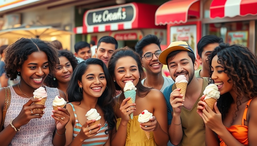 People enjoying the best ice cream in Houston at various shops.