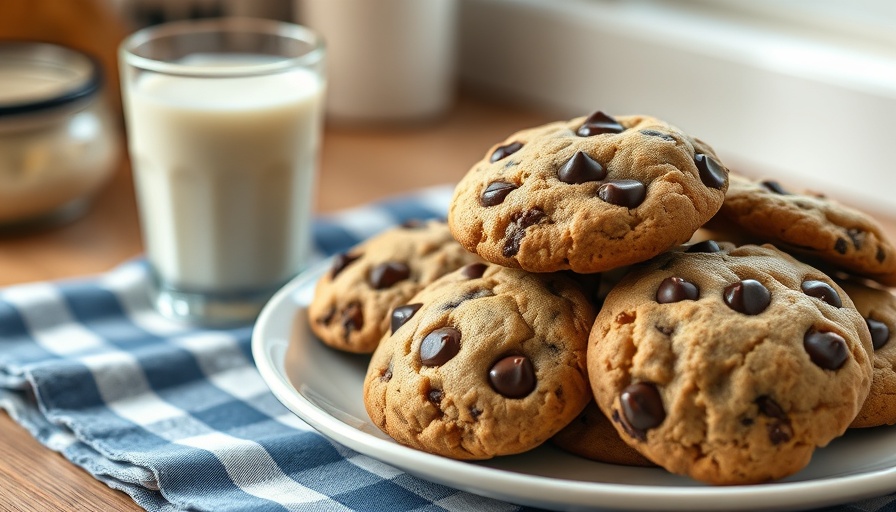 Celebrating National Chocolate Chip Cookie Day in Charlotte with cookies and milk.