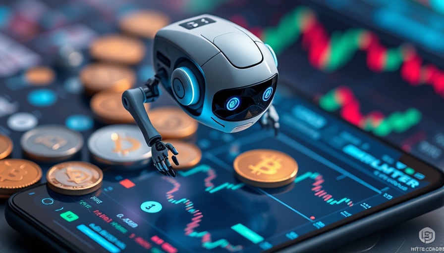 AI crypto trading bots analyzing market charts and cryptocurrencies.