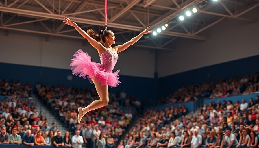 Aerial acrobatics at free event in Charlotte NC gym
