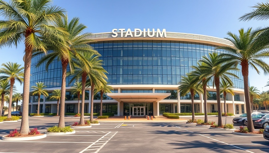 Stadium Hotel purchased by AIDS Healthcare Foundation, exterior view.