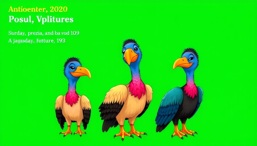 Event poster with vultures, details free things to do in Charlotte this weekend.