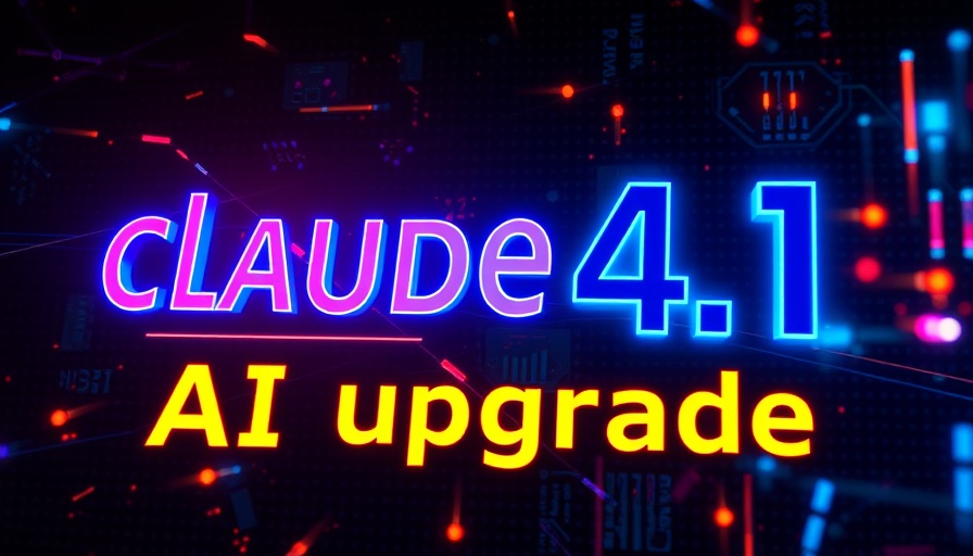 Claude Opus 4.1 Coding AI Upgrade promotional graphic with dynamic design.