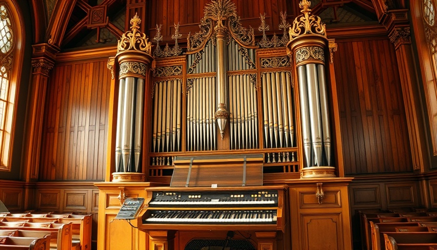 Intricate pipe organ in a wooden cathedral, free things to do in Charlotte this weekend.