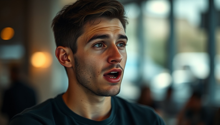 Young man in a video discussing AI creativity.
