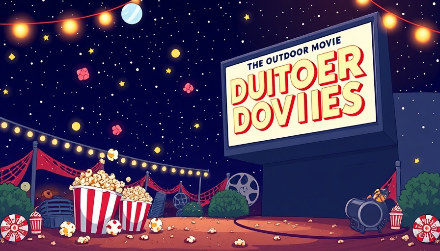 Free outdoor movie in Charlotte NC with Ferris Bueller's Day Off event poster.