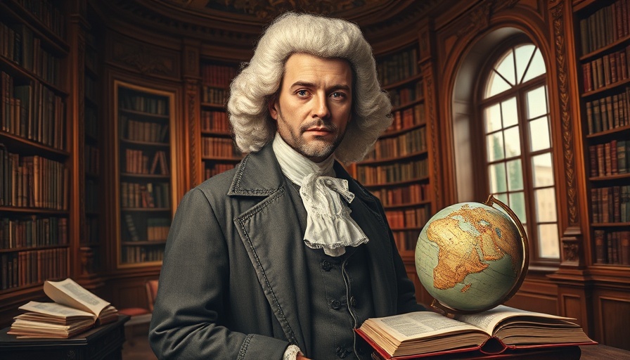 Illustration of a historical figure in a library related to slavery and book making.