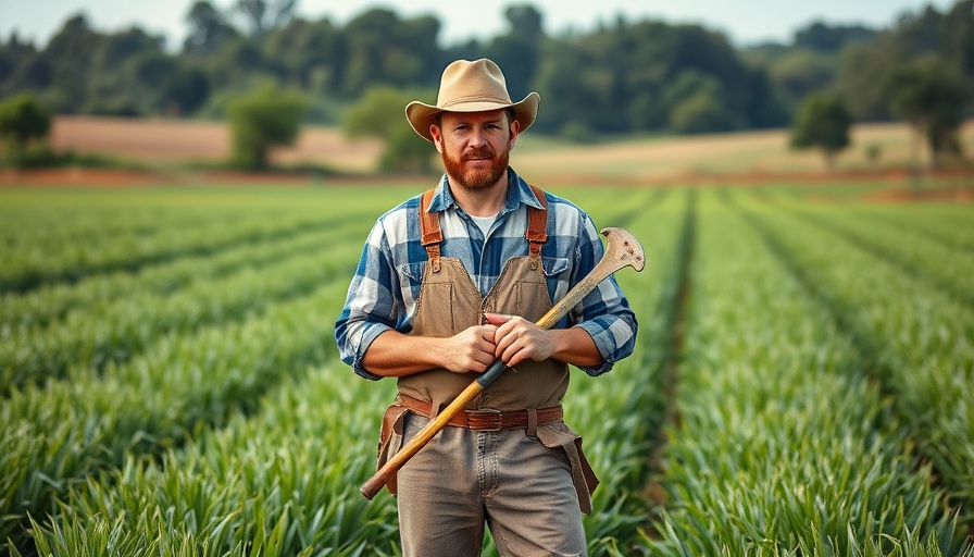 Farmer at Atlanta local community event in a green field.
