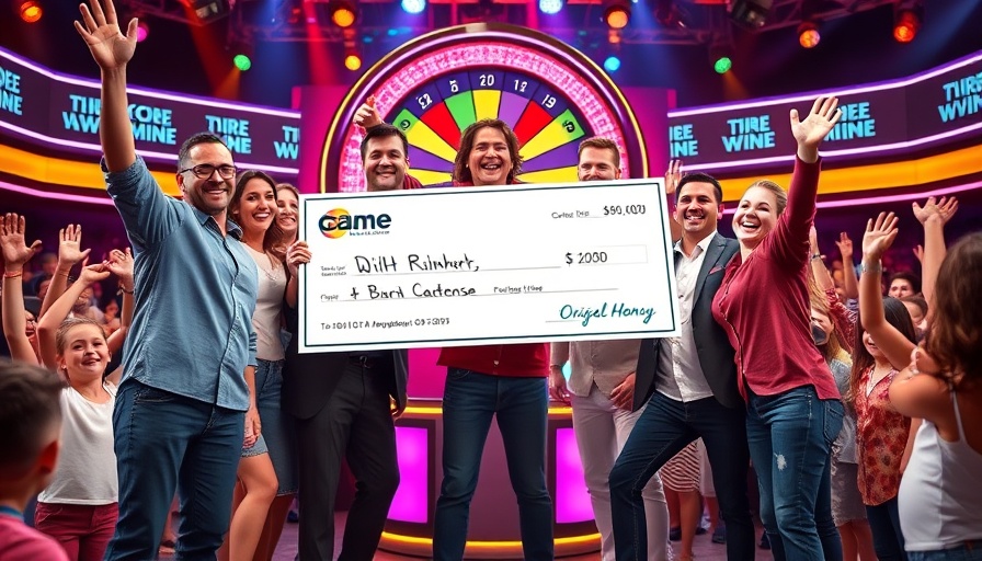 Charlotte Today Game Show Challenge winners celebrating with check.