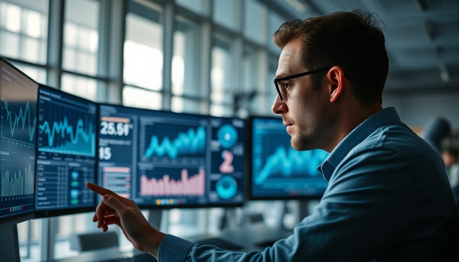 Analyst examining data, showcasing AI societal challenges.