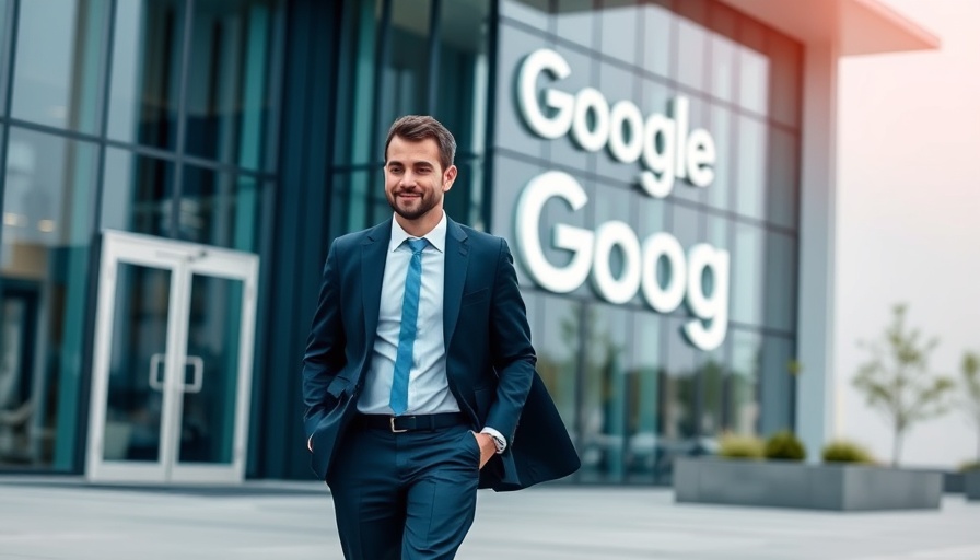 Professional at Google building during Pixel 10 launch.