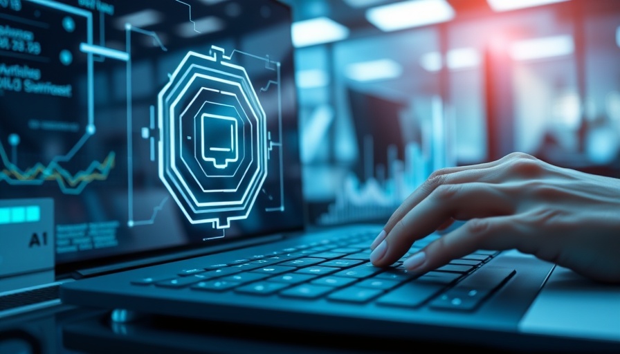 AI-powered financial tools interface with graph and AI chip.
