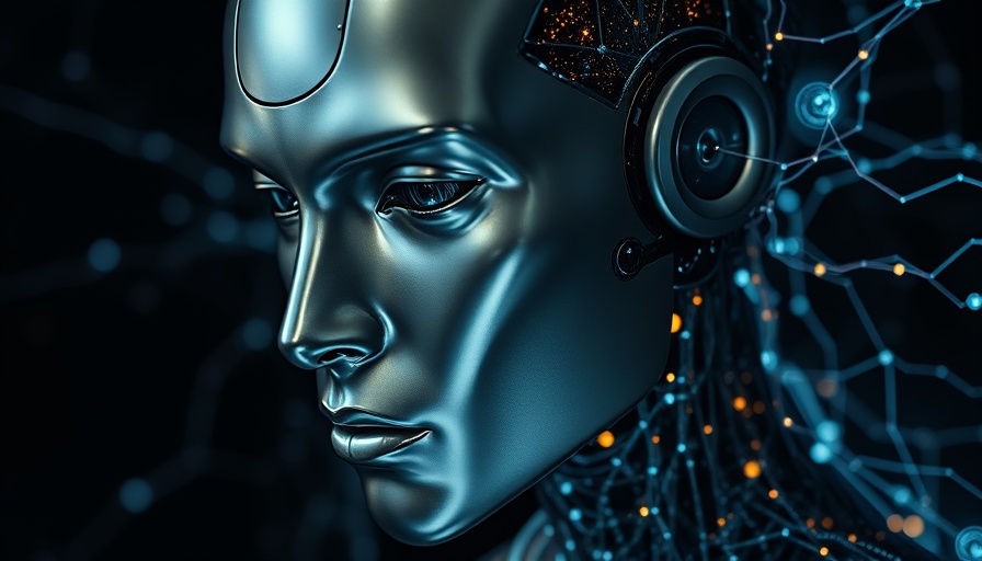 AI consciousness depicted by metallic face and neural network