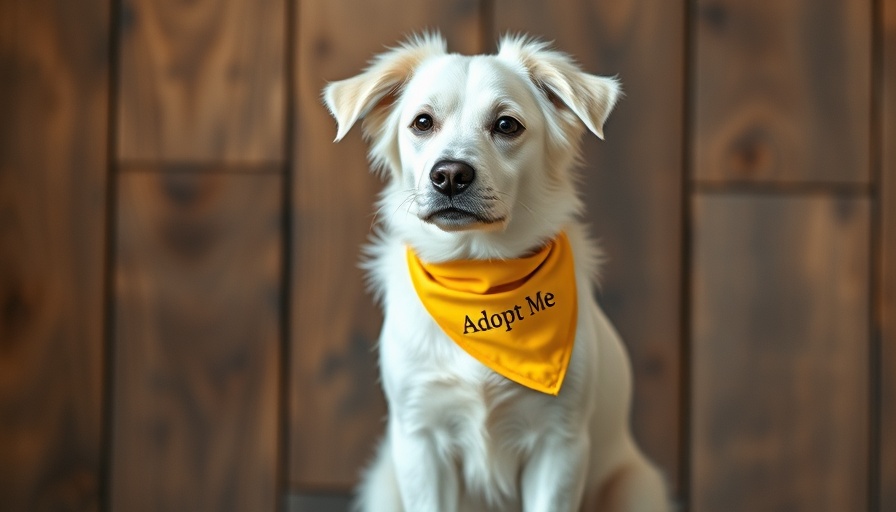 Clear the Shelters Charlotte event: Adoptable white dog with bandana.