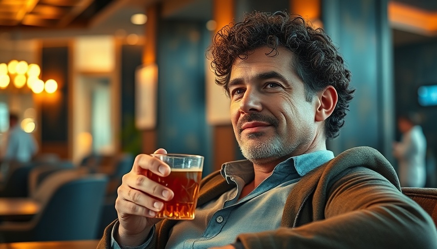 Stylish lounge at The Eighth Room Nashville, man relaxing with drink.