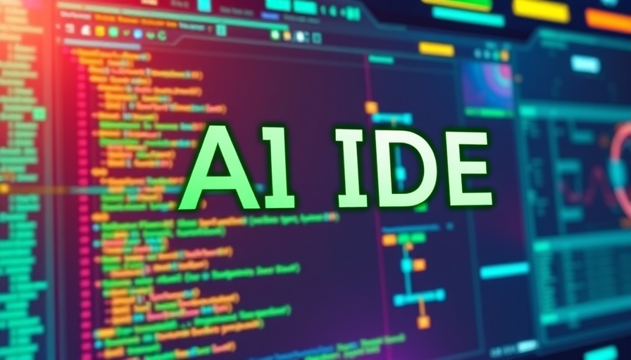 Vibrant AI Integrated Development Environment advertisement with green theme.