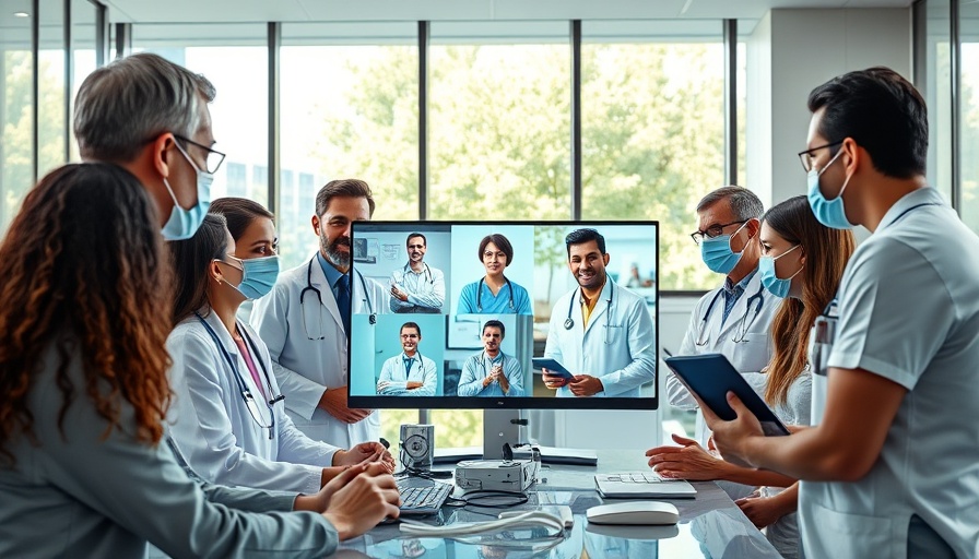 Medical professionals in a video conference discussing security of modern collaboration platforms.