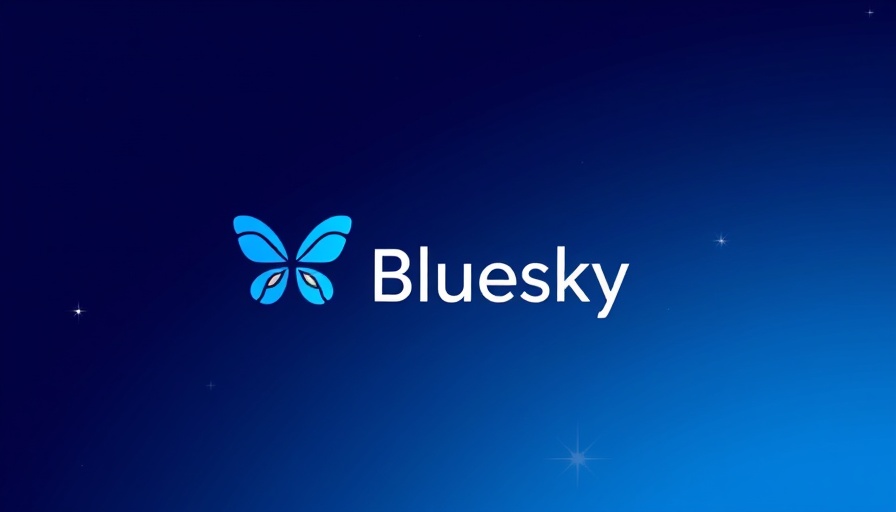 Bluesky logo with blue gradient and stars.