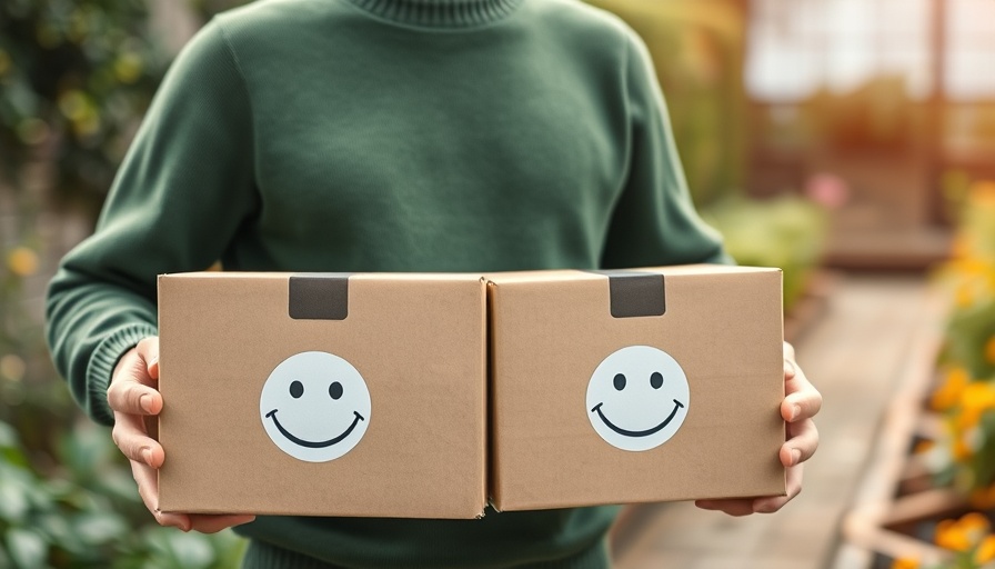 Labor Day Sale discounts Charlotte with person holding delivery boxes outside.