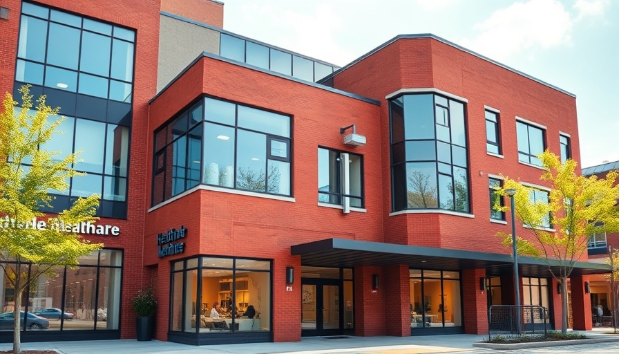 Modern healthcare building exterior for direct primary care Charlotte.