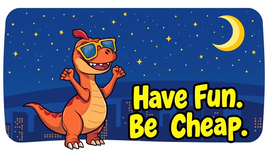 Playful colorful dinosaur with a fun message for budget-friendly events in Charlotte NC.