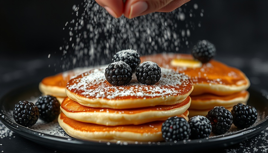 Vegan pancakes with blackberries at Vegan House of Pancakes East Point.