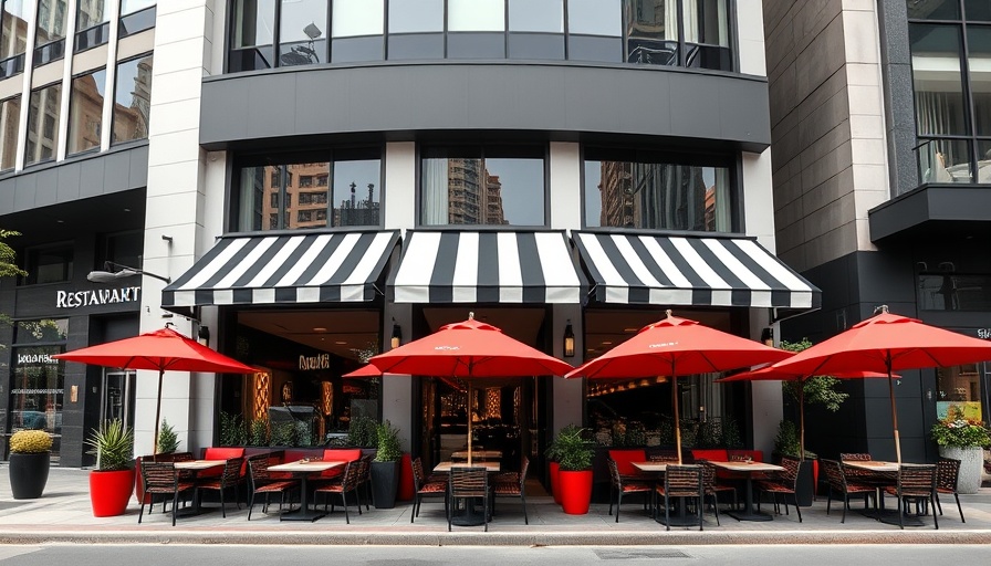 New Nashville restaurant with outdoor seating and striped awnings