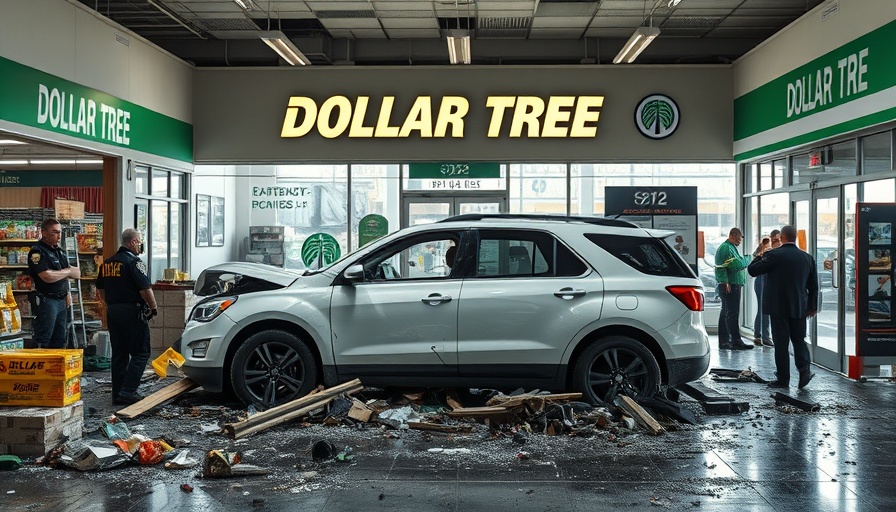 Gastonia Dollar Tree crash involving a white SUV inside the store.