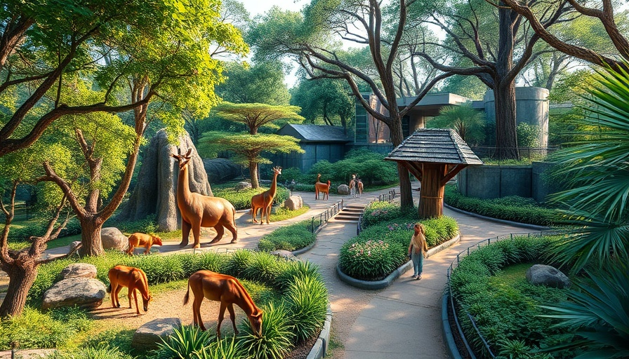 Nashville Zoo conservation efforts in a lush habitat with wildlife.