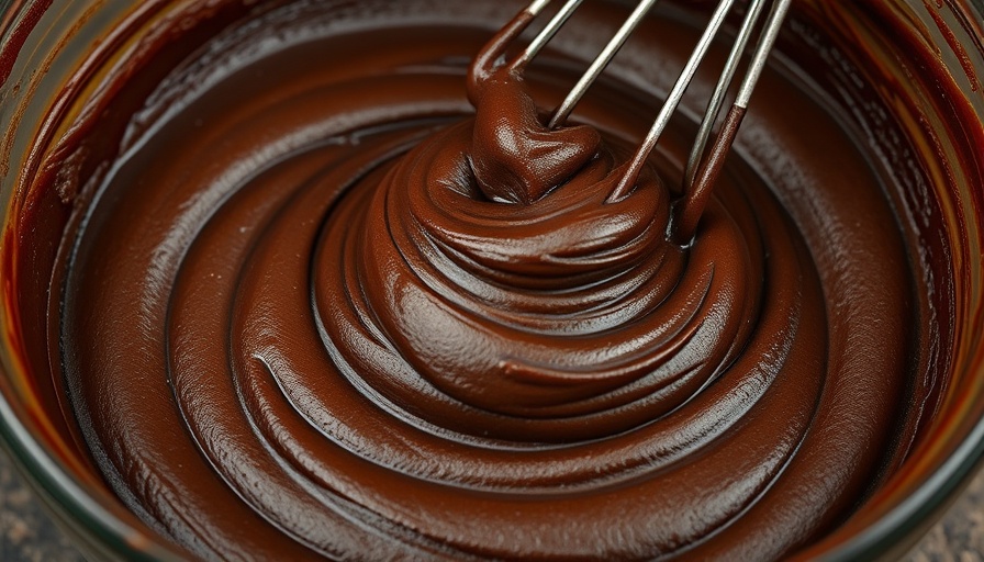 Rich chocolate brownie batter being mixed, boxed brownie mix hacks.