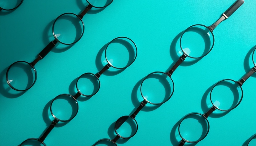 Magnifying glasses pattern illustrating UK age verification law impact.