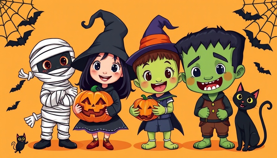 Miami Kiddo-Ween Festival poster with cartoon characters.