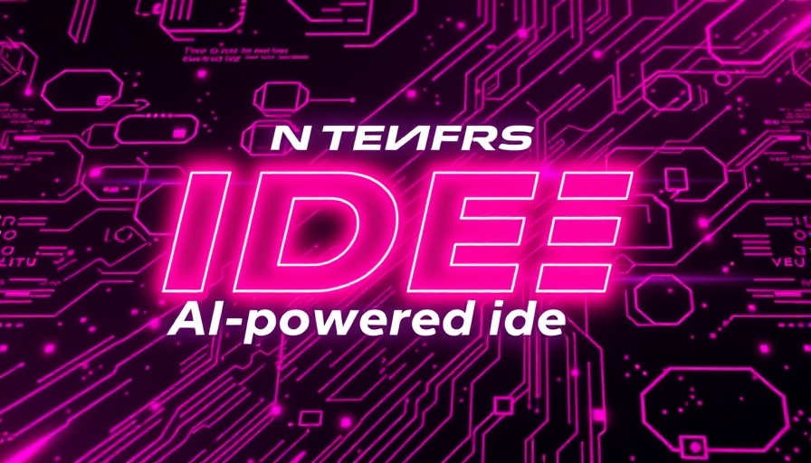 AI-powered IDE Juny promotional slide with bold text and UI elements.
