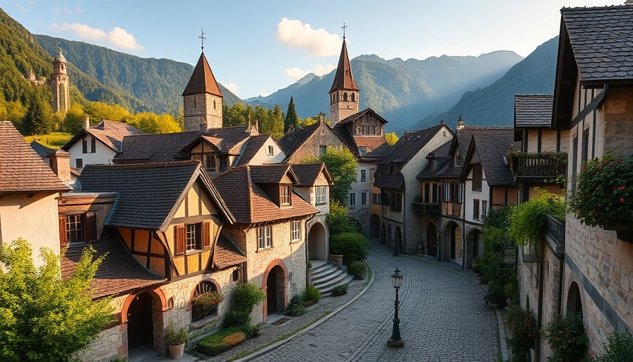 Medieval-style village generated by AI model creates 3D video from photos.