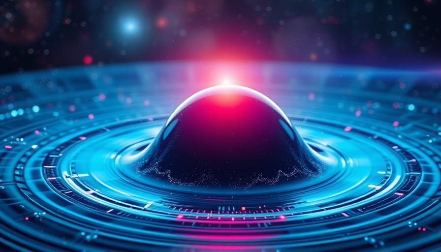 AI advancements in astronomy: futuristic gravitational waves illustration.