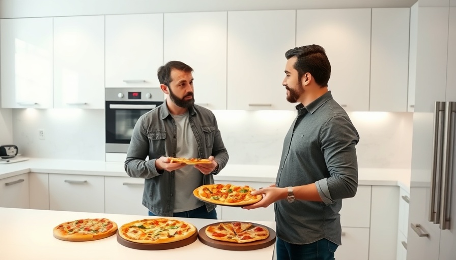 National Cheese Pizza Day celebration in a modern kitchen setting.