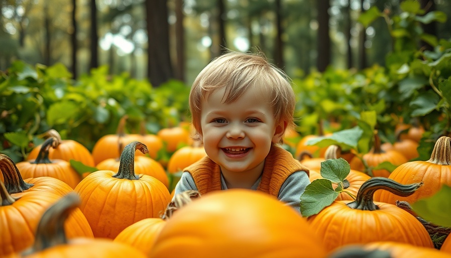 Child enjoying pumpkin patch near Charlotte NC.