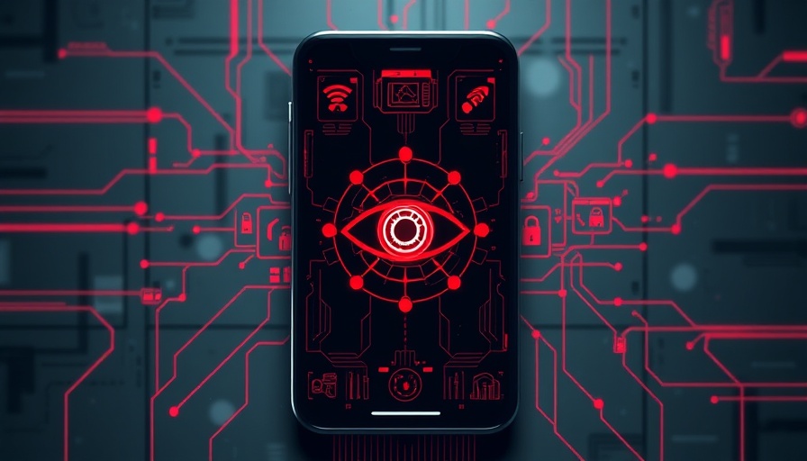 Futuristic phone with eye symbol, highlighting age verification laws.