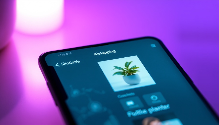 AI shopping tools identifying ceramic planter on smartphone screen.
