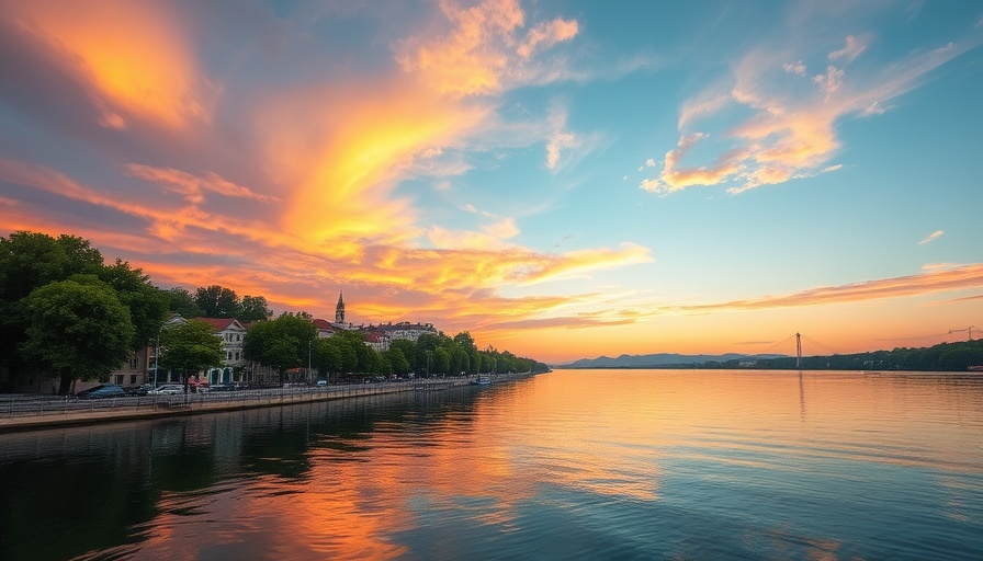 Scenic Elizabeth City attractions and activities at sunset with vibrant sky.