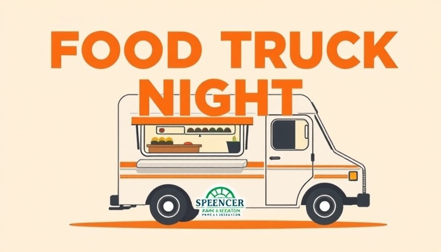 Minimalistic poster for Food Truck Night in East Spencer.