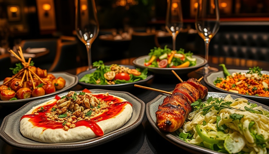 Nashville new restaurant openings showcasing elegant gourmet dishes on a marble table.