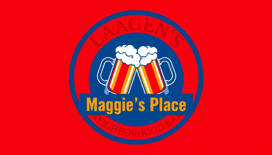 Maggie's Place Nashville bar opening logo with beer mugs