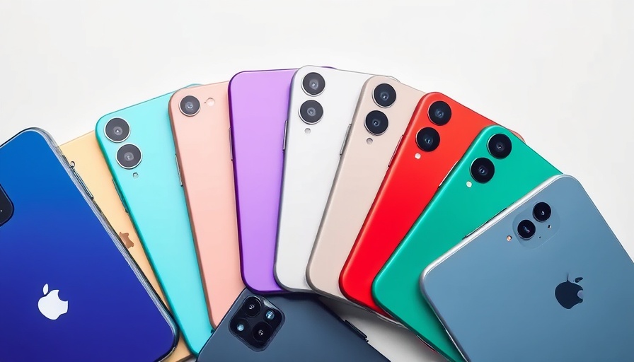 Sleek lineup of iPhone 17 models compared in vibrant colors.