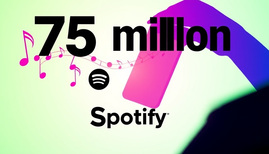 AI-generated music concept with music notes and Spotify logo.