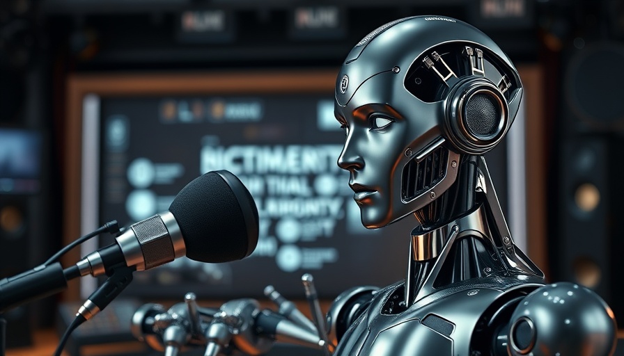 AI and human interaction in a futuristic recording studio.