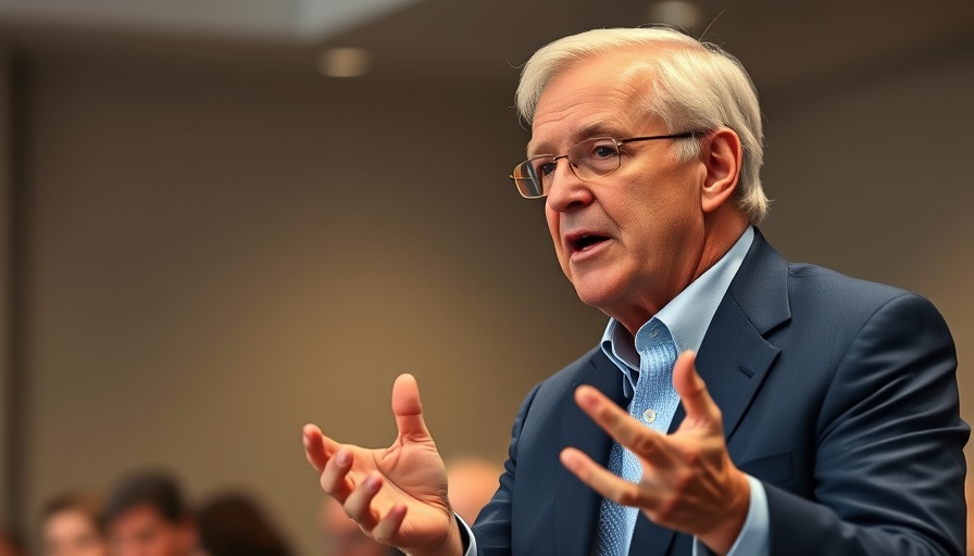 Official in blue suit speaks at conference, clean energy projects context